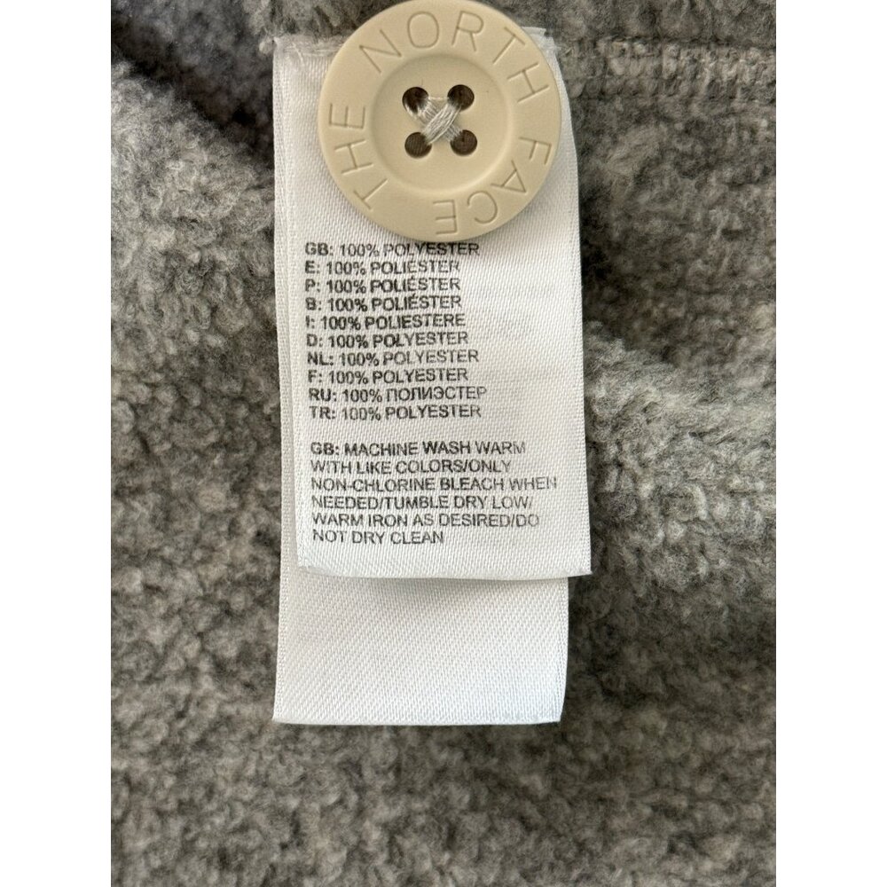 North Face Hoodie Sweater 1/4 Button Gray Pullover Crescent Sunrise Women Size M - Picture 7 of 7